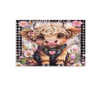 Puzzle de 1500 pièces pour Adultes, Puzzle 3D, Images Haute résolution, décoration intérieure, Salon, décoration Murale.Personnage de Vache Mignon 57x87cm