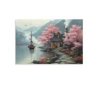 Puzzle de 1500 pièces pour Adultes, Puzzle 3D, Images Haute résolution, décoration intérieure, Salon, décoration Murale.Cabane paisible au Bord du lac 57x87cm