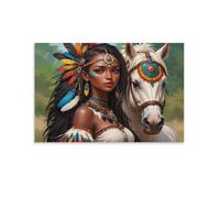 Puzzle de 1500 pièces pour Adultes, Puzzle 3D, Images Haute résolution, décoration intérieure, Salon, décoration Murale.Femme amérindienne 57x87cm