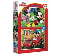 Puzzle De 2 X 20 Pièces Double Educa Mickey - Multicolore - 26x33x6 Cm