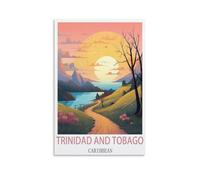 Puzzle de 200 pièces, Coucher de Soleil à Trinité-et-Tobago, Caraïbes. Puzzle Classique pour Toute la Famille, 35 x 25 cm.