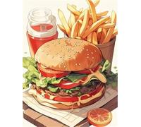 Puzzle de 200 pièces pour Adultes, Puzzle coloré de Qualité Supérieure, Puzzles Adulte pour Détente & Défi, Bricolage Jeu D'activités Familiales, Thème:Hamburger Alimentaire