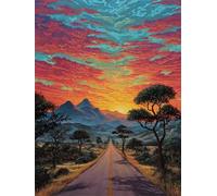 Puzzle de 200 pièces pour Adultes, Puzzle coloré de Qualité Supérieure, Puzzles Adulte pour Détente & Défi, Bricolage Jeu D'activités Familiales, Thème:Horizon Routier Africain