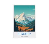Puzzle de 200 pièces pour Adultes - Saint-Moritz, Suisse - 35 x 25 cm. Un Cadeau Relaxant et Stimulant pour Adultes, Adolescents et Seniors.