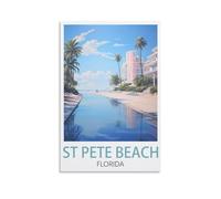 Puzzle de 2000 pièces, Affiches de St Pete Beach, Floride, Puzzle en Papier de 2000 pièces, Jouet éducatif pour Adultes et Enfants, Jeu de détente Familial, 100 x 70 cm