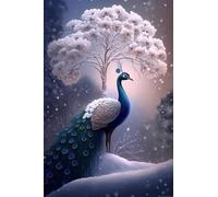 Puzzle de 2000 pièces « Paon dans la Neige » pour Adultes. Superbe Illustration pour Un Plaisir Durable et Une Belle décoration. Un Exercice cérébral Stimulant. Dimensions : 70 x 100 cm.