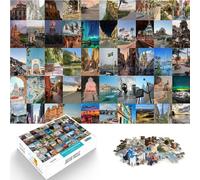 Puzzle de 2000 pièces pour Adolescents Collage d'affiches de Voyage Fabriqué en Carton pour Les 14 Ans et Plus Défi de Jeu éducatif De Superbes Cadeaux et Jouets。Taille：70x100cm/27.5x39.3pouce