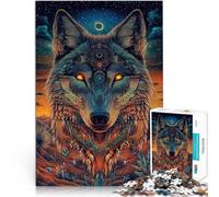 Puzzle de 2000 pièces pour Adolescents Roi Loup Sacré Fabriqué en Carton pour Les 14 Ans et Plus Jeu éducatif d'apprentissage Améliorer l'amour Entre Les Couples。Taille：70x100cm/27.5x39.3pouce
