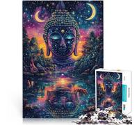 Puzzle de 2000 pièces pour Adolescents Statue de Bouddha colorée Fait de Papier，pour Les 14 Ans et Plus Casse-tête avec Affiche et Feuille de Quiz correspondantes。Taille：70x100cm/27.5x39.3pouce