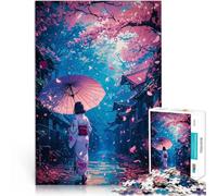Puzzle de 2000 pièces pour Adultes Anime Cherry Blossom Girl Jouets de Jeu pour Cadeau Familial Bon Cadeau 70x100cm
