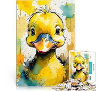 Puzzle de 2000 pièces pour Adultes Aquarelle de caneton Mignon Réduction du Stress intéressante Une œuvre d'art 70x100cm