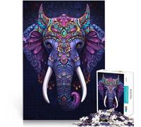 Puzzle de 2000 pièces pour Adultes “Art du Roi éléphant” Fait de Papier,pour Les 14 Ans et Plus Jeux de détente Cadeaux d'anniversaire de Noël。Taille:70x100cm/27.5x39.3pouce