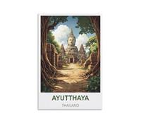 Puzzle de 2000 pièces pour Adultes, Ayutthaya, Thaïlande. Jeu Stimulant pour Toute la Famille, idéal pour Les Femmes et Les Hommes (70 x 100 cm).