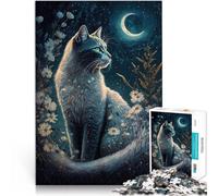 Puzzle de 2000 pièces pour Adultes Chat et Fleur néon Jouet éducatif d'apprentissage Décoration d'intérieur et Cadeaux Uniques 70x100cm