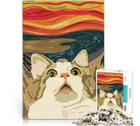 Puzzle de 2000 pièces pour Adultes Chat Qui crie Réduction du Stress intéressante avec des pièces de Formes aléatoires entièrement imbriquées 70x100cm