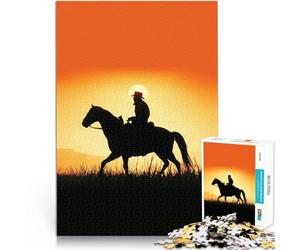 Puzzle de 2000 pièces pour Adultes chevauchée de Cow-Boy Entraînez Votre Cerveau et Vos Mains décoration Murale 70x100cm