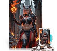Puzzle de 2000 pièces pour Adultes Démone Ardente Sorcière Succube Jeux éducatifs Activités Amusantes à la Maison, Cadeaux d'anniversaire, Cadeaux de Voyage, 70x100cm