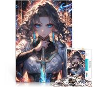 Puzzle de 2000 pièces pour Adultes Fille d'anime avec Une épée Jeux éducatifs Décoration d'intérieur Une œuvre d'art 70x100cm