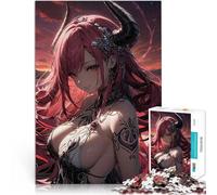 Puzzle de 2000 pièces pour Adultes Fille démoniaque animée avec des Cornes Impossible Car C'est Un pour Toute la Famille 70x100cm