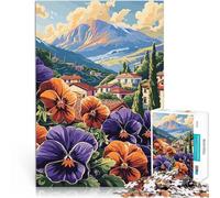 Puzzle de 2000 pièces pour Adultes Fleurs du Village de Montagne Difficile et défi Car C'est Un pour Toute la Famille 70x100cm