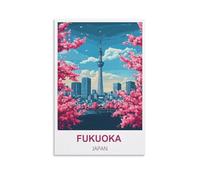 Puzzle de 2000 pièces pour Adultes, Fukuoka, Japon. Puzzle de 2000 pièces à Peindre, Puzzle Stimulant à réaliser soi-même, 100 x 70 cm.