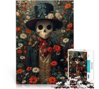 Puzzle de 2000 pièces pour Adultes Homme Squelette en Roses pour Le Jeu éducatif Challenge Toy Super Cadeau 70x100cm