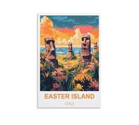 Puzzle de 2000 pièces pour Adultes - Île de Pâques, Chili - Puzzle en Papier de 2000 pièces - Jeu de décompression pour Adultes - 70 x 100 cm