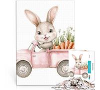 Puzzle de 2000 pièces pour Adultes Lapin dans Un Camion Rose Jouet éducatif intellectuel décompressant décoration Murale 70x100cm