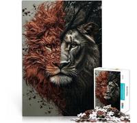 Puzzle de 2000 pièces pour Adultes Lion à Deux Visages Réduction du Stress intéressante Décoration d'intérieur et Cadeaux Uniques 70x100cm