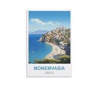 Puzzle de 2000 pièces pour Adultes, Monemvasia, Grèce. Puzzle Classique de 2000 pièces, Jeu éducatif, Magnifique Puzzle décoratif, 100 x 70 cm.