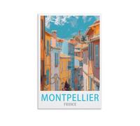 Puzzle de 2000 pièces pour Adultes - Montpellier, France - Affiche - Papier recyclé - 2000 pièces - Jeu Familial Amusant et Stimulant - Idée 70 x 100 cm