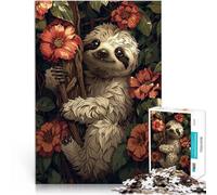 Puzzle de 2000 pièces pour Adultes Paresseux Souriant dans Les Fleurs Jeu de Quiz Décoration Murale, Cadeaux Uniques pour Anniversaire et Noël 70x100cm