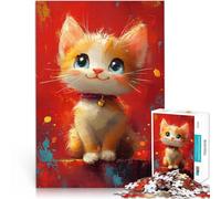 Puzzle de 2000 pièces pour Adultes Peinture de Chaton Mignon Jeux éducatifs Décoration d'intérieur Décoration Parfaite 70x100cm