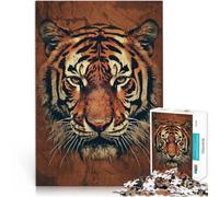 Puzzle de 2000 pièces pour Adultes “Portrait de Tigre Minimaliste” Fait de Papier,pour Les 14 Ans et Plus Jouets de Jeu Cadeaux pour Les Amis et la Famille。Taille:70x100cm/27.5x39.3pouce