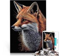 Puzzle de 2000 pièces pour Adultes Renard dessiné Jeux éducatifs Décoration d'intérieur Renforcer l'amour Entre Les Couples 70x100cm