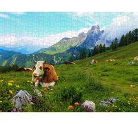 Puzzle de 2000 pièces pour Adultes, représentant Une Vache de Montagne, pour se détendre et réfléchir (70 x 100 cm).