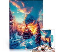 Puzzle de 2000 pièces pour Adultes Vieux Train sur Les Rails Séjour Anti-Stress pour Tuer Le Temps Une œuvre d'art 70x100cm