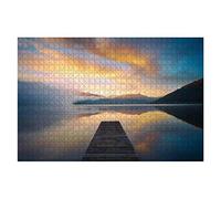 Puzzle de 2000 pièces représentant Le lac Kaniere à l'aube en Nouvelle-Zélande. Décoration Murale pour Adultes. Dimensions : 70 x 100 cm.