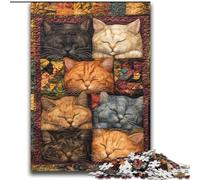 Puzzle de 2000 piècesCollage de Chats pour Adultes, Jeu Stimulant et Familial avec Affiche et fiche de Questions-réponses 70x100cm