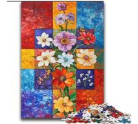 Puzzle de 2000 piècesCollage de Fleurs pour Adultes et Adolescents, Anti-Stress, idéal pour Les Vacances à la Maison, avec Affiche et fiche de Questions-réponses Assorties 70x100cm