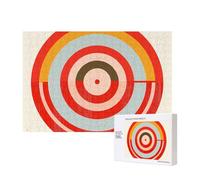 Puzzle de 300 pièces avec boîte de rangement, motif vectoriel cible imprimée en bois 40 x 28 cm pour adultes et enfants, jeu décoratif amusant en famille