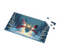 Puzzle de 300 pièces Bonhommes de neige au pays des merveilles d'hiver avec lanterne Puzzle 300 pièces pour tout-petits de 2 à 4 (500 pièces)