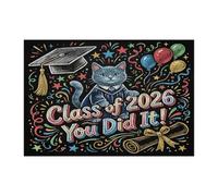 Puzzle de 300 pièces en bois imprimé chat bleu russe félicitations pour adultes, motif chaton de remise de diplôme, décorations de e 2026 pour divertissement à domicile