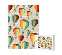 Puzzle de 300 pièces en Bois représentant des montgolfières de Voyage, avec boîte d'emballage pour Adultes.