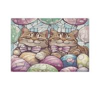 Puzzle de 300 pièces en forme de chat britannique à poil court pour adultes, œufs en vitrail, chaton, décorations amusantes pour divertissement à domicile