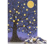 Puzzle de 300 pièces Forêt enchantée Nuit au Clair de Lune pour Adultes Puzzles sur Plateau en Bois Puzzle Anti-Stress intéressant 300 pièces (40x28cm)