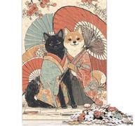 Puzzle de 300 pièces « Les Amis des Fleurs de Cerisier » : Une Histoire féérique d’amitié et d’Aventure. Puzzle en Bois pour Adultes (40 x 28 cm).