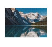 Puzzle de 300 pièces Panorama des montagnes du lac Louise - Puzzle personnalisé en bois pour adultes - Puzzle photo artistique à suspendre au mur pour anniversaire, mariage, Saint-Valentin
