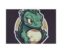 Puzzle de 300 pièces - Petit œuf de dragon vert - Puzzle personnalisé en bois pour adultes - Puzzle photo - Décoration murale pour anniversaire, mariage, Saint-Valentin, anniversaire de mariage