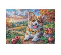 Puzzle De 300 Pièces pour Adultes Caniche dans Le Champ de Fleurs 300 PCS 40x28cm Cadeau De Graduation pour Étudiants Idéal pour Entraînement Cérébral Détente Après Les Études